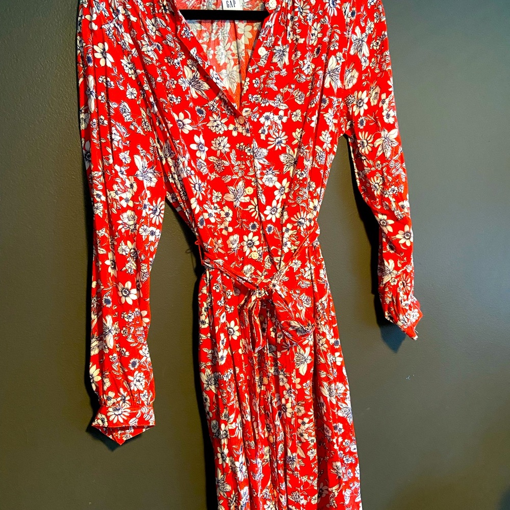 Red Button Down Gap Dress
